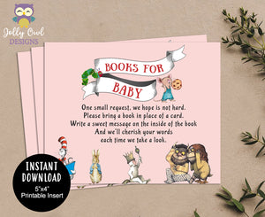 Bring A Book Insert for Book Themed Baby Shower