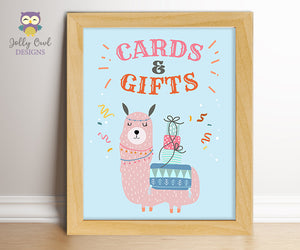 Llama Birthday Party Signs - Cards and Gifts