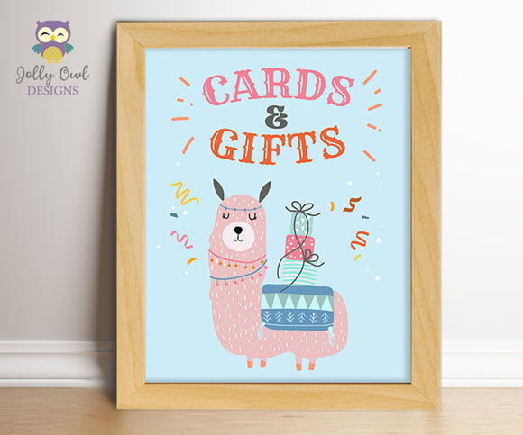 Llama Birthday Party Signs - Cards and Gifts