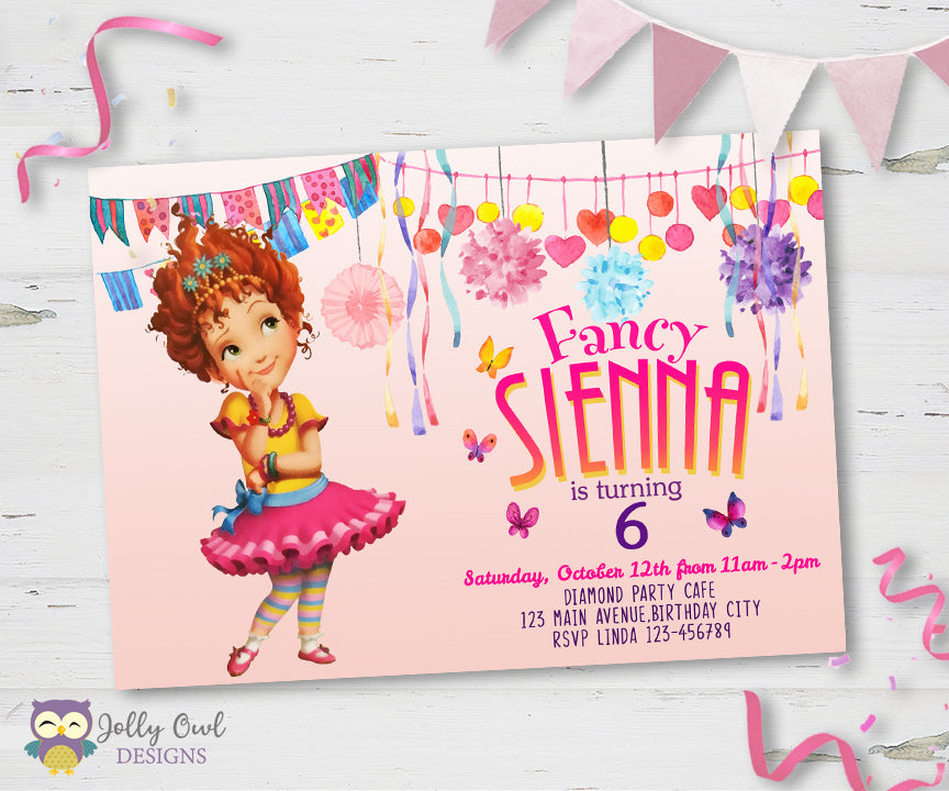 FANCY NANCY Birthday Party Invitation – Jolly Owl Designs fancy-nancy-birthday-party-invitation-jolly-owl-designs