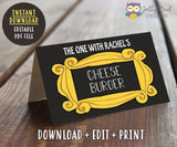 Food Tent Label for Friends TV Theme Party