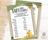Winnie The Pooh Baby Shower Games Bundle Set