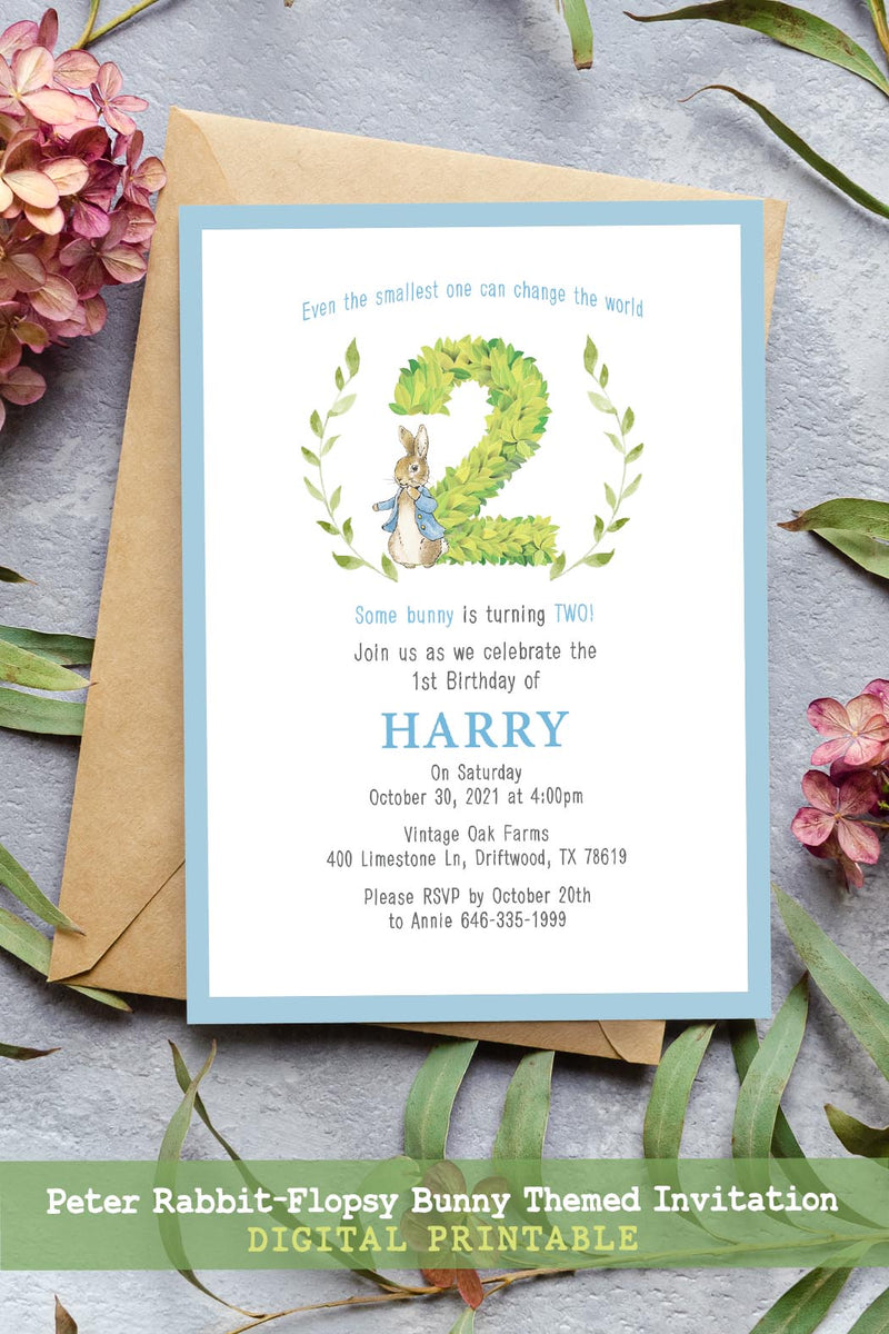 Peter Rabbit Baby Shower Party Invitation-Personalized Invitation – Jolly  Owl Designs