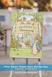 Peter Rabbit Themed Christening or Baptism Welcome Poster Sign - Digital Printable
