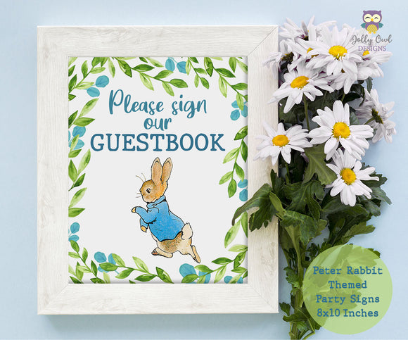 Peter Rabbit Party Signs - Guestbook Sign