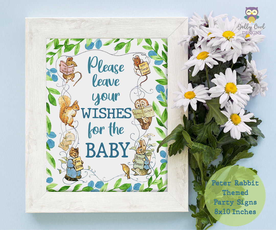 Peter Rabbit Baby Shower Welcome Sign, Editable Baby Shower Sign