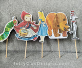 Storybook Book Themed Party Cutout Props Centerpieces - Children's Book Characters - Digital File Only