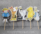 Storybook Book Themed Party Cutout Props Centerpieces - Children's Book Characters - Digital File Only