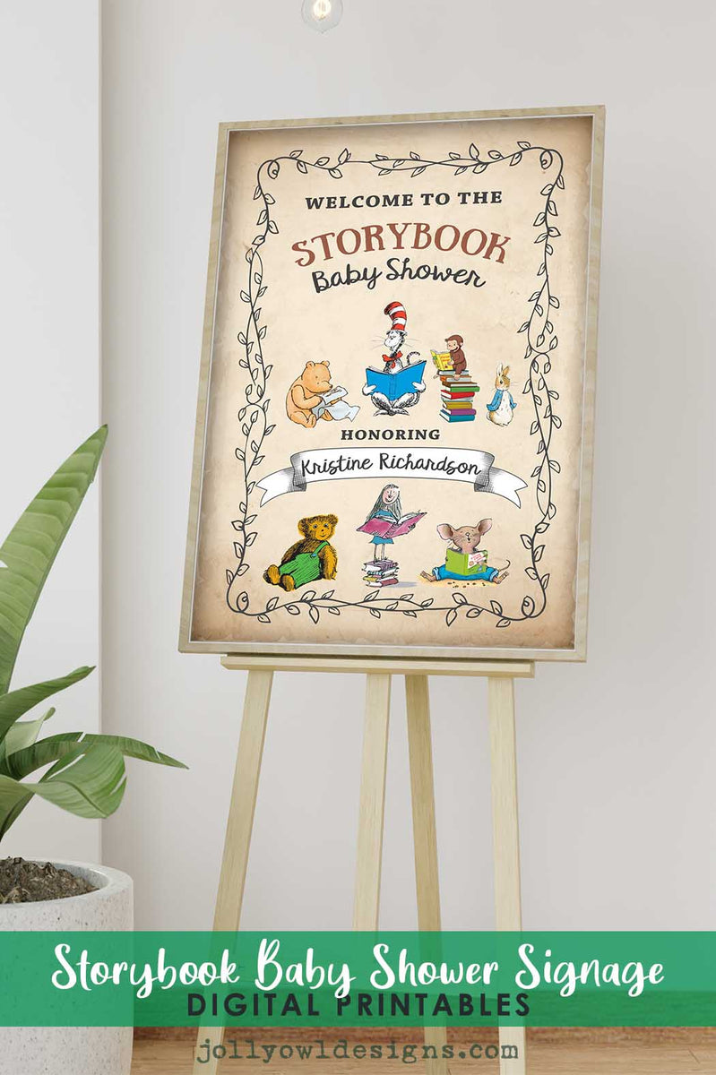 Classic Storybook Baby Shower Welcome Sign Jolly Owl Designs classic-storybook-baby-shower-welcome-sign-jolly-owl-designs