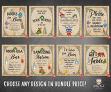 Storybook - Book Themed Party Signs - Bundle Set