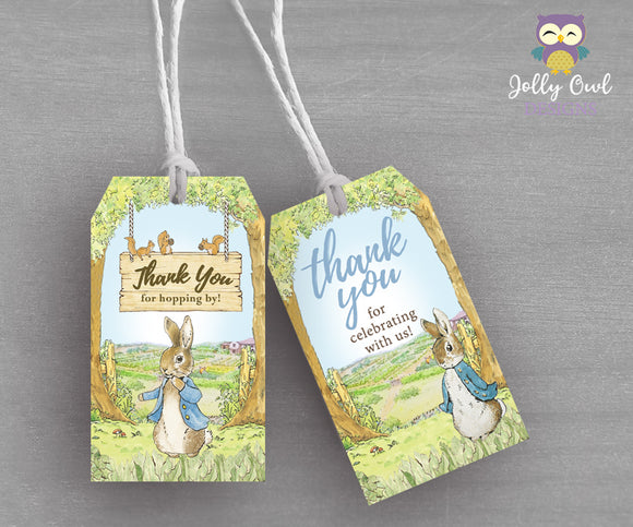 Peter Rabbit Party Favor Tag - Thank You Tag