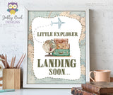 Printable Signage for Vintage Travel Theme Baby Shower - Table Signs