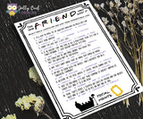 Friends TV Show Bridal Shower Game - The One Friend Who Said It