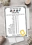 Friends TV Show Baby Shower Game - Baby Traits, Who Knows Mommy Best
