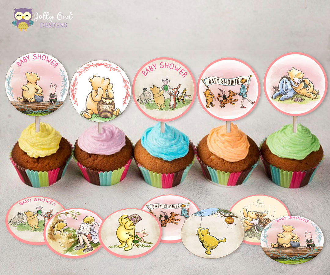 Alice in Wonderland Party Circles/cupcake Toppers Pastel Pink