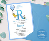 Classic Winnie The Pooh Birthday Invitation for a Boy