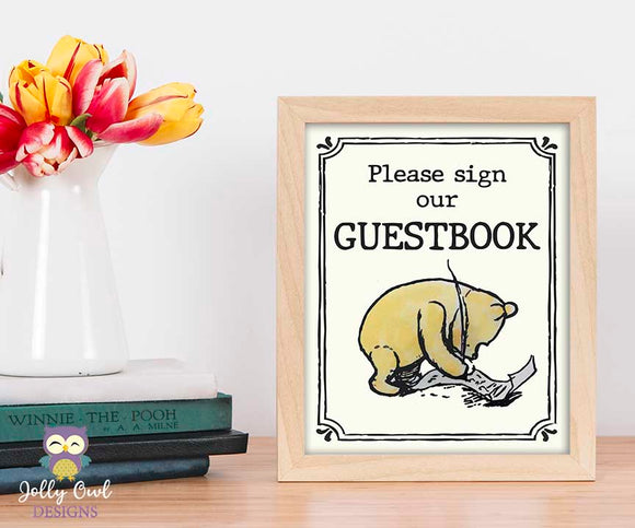 Winnie The Pooh Party Signs - Sign Our Guestbook