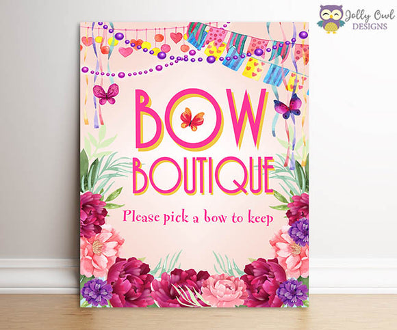 Fancy Nancy Birthday Party Signs - Bow Boutique Sign
