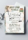Baby Around The World Baby Shower Invitation Card - Vintage Travel Theme