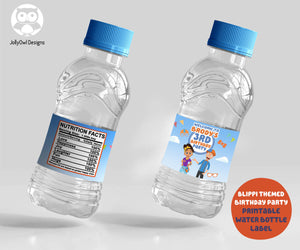 Blippi Themed Water Bottle Label for Birthday Party - Printable Digital File