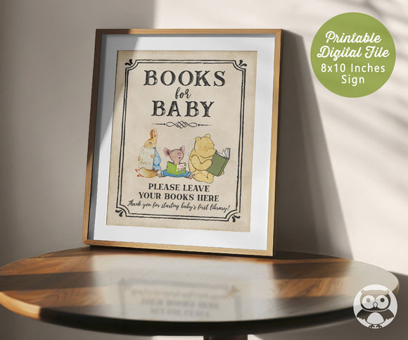 Classic Storybook Themed Baby Shower or Birthday Party - Books for Baby Sign