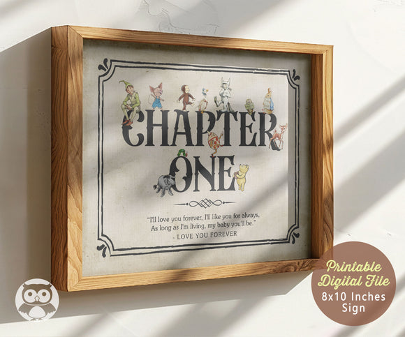 Classic Story Book Themed Baby Shower - Birthday Party Sign- Chapter One