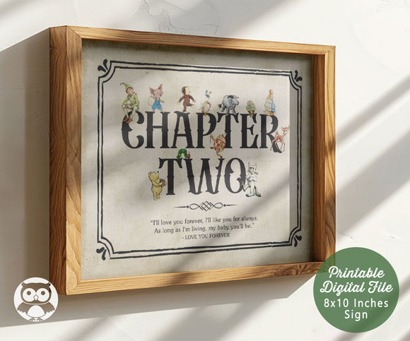 Classic Story Book Themed Baby Shower - Birthday Party Sign- Chapter Two