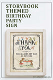 Classic Story Book Themed Baby Shower-Birthday Party Thank You Sign