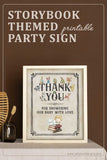 Classic Story Book Themed Baby Shower Thank You Sign