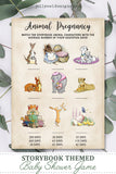 Storybook - Book Themed Baby Shower Game Card - Animal Pregnancy