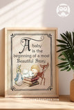 Classic Story Book Themed Baby Shower Party Sign- A Baby Is The Beginning Of A Most Beautiful Story