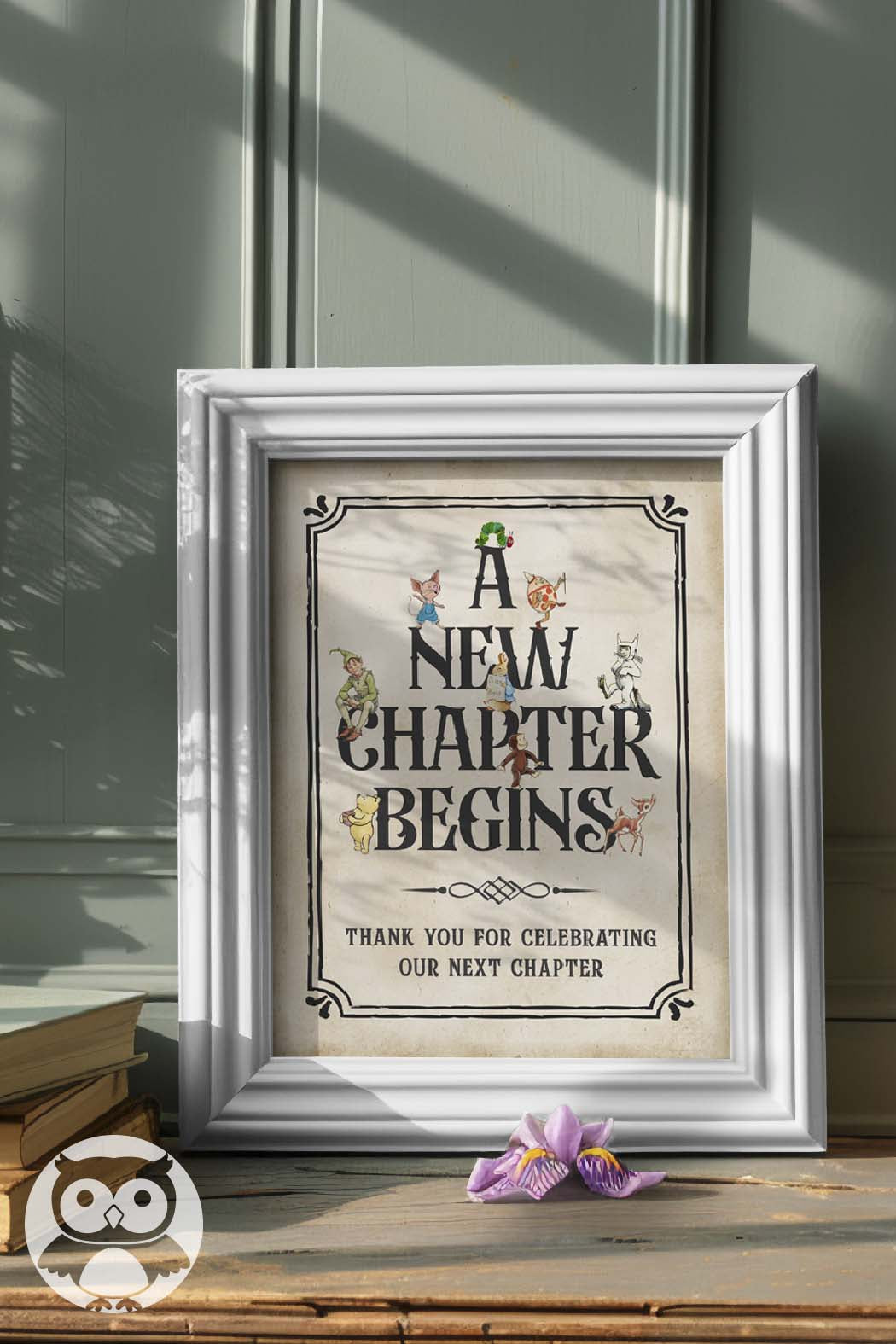Classic Story Book Themed Baby Shower Party Sign- A New Chapter Begins ...