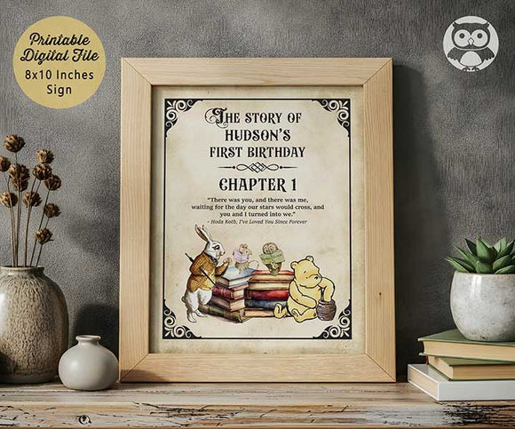 Classic Story Book Themed Birthday Party Sign-Personalized Welcome Sign