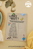 Book Themed Baby Shower Game Card - The Price is Right