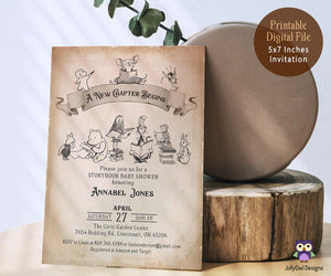Classic Storybook-Book Themed Baby Shower Invitation Card Design