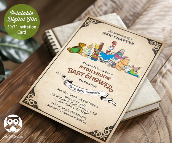 Classic Storybook Themed Baby Shower Invitation