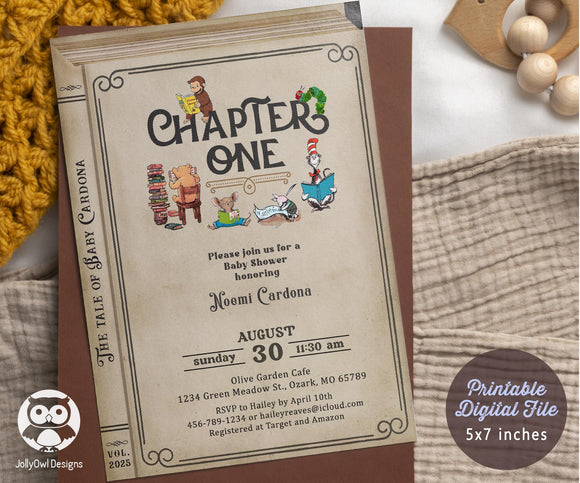 Classic Book - Storybook Themed Baby Shower Invitation - Chapter One