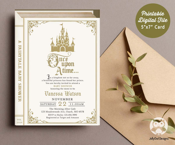 Classic Storybook Themed Baby Shower Invitation-Once Upon A Time-Digital Printable