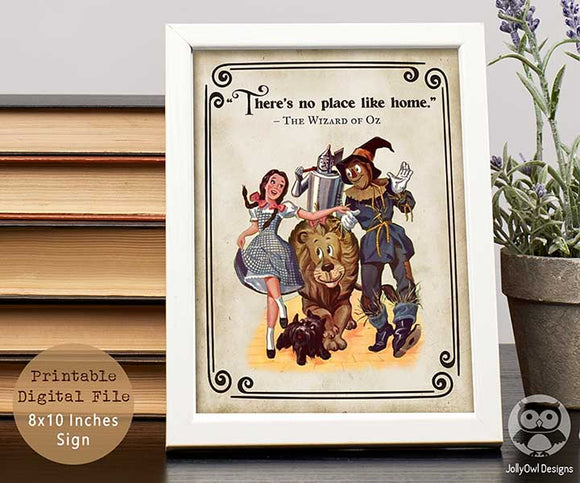 Storybook Book Themed Inspirational Quotes Sign from Classic Children's Book - Wizard Of Oz-Dorothy