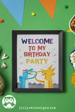 Dragons Love Tacos Birthday Party Welcome Sign