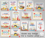Dragons Love Tacos Party Signs Bundle | Printable Birthday Party Decorations - Jolly Owl Designs