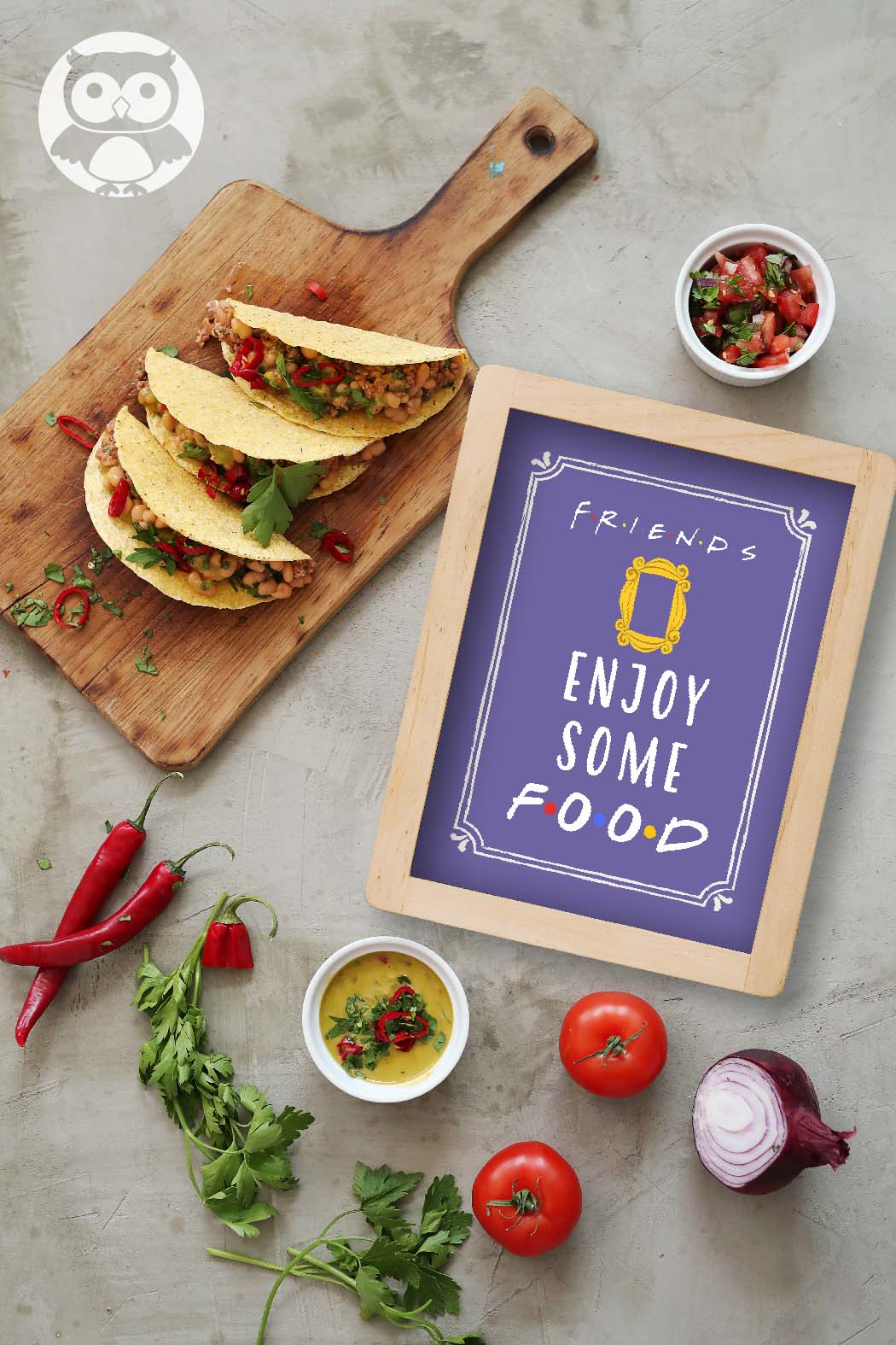 Friends Kitchen Sign Friends Tv Party Food Sign – Jolly Owl Designs