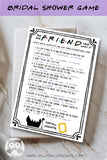 Friends TV Show Bridal Shower Game - The One Friend Who Said It