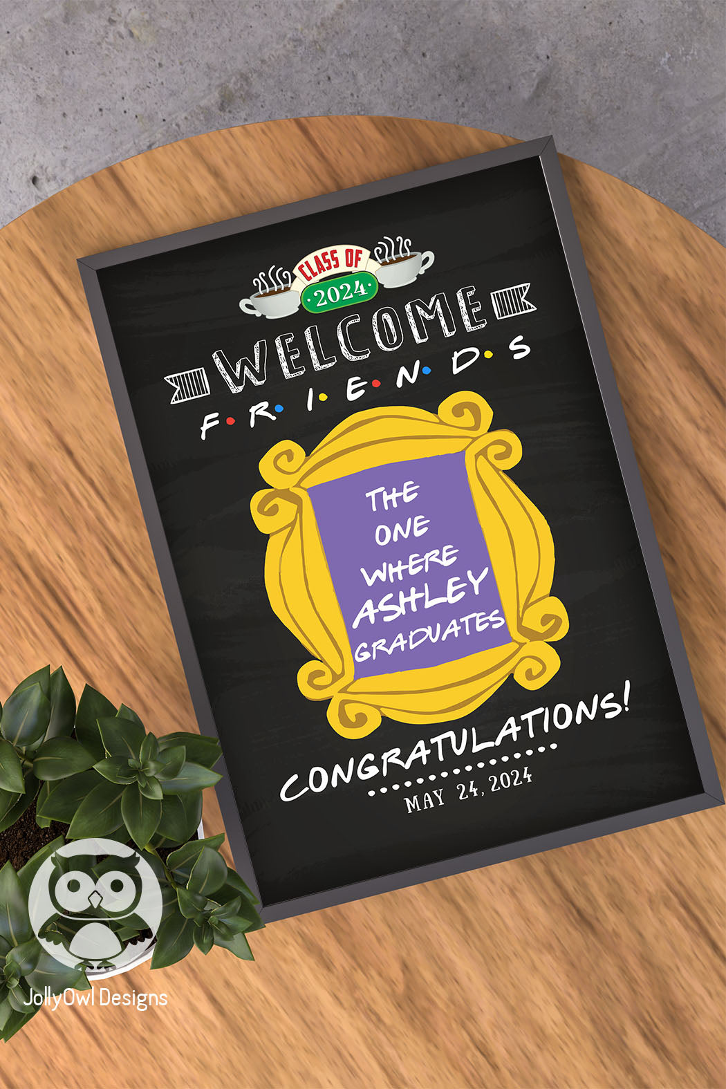 FRIENDS TV Show Graduation Party Celebration Welcome Sign – Jolly Owl ...