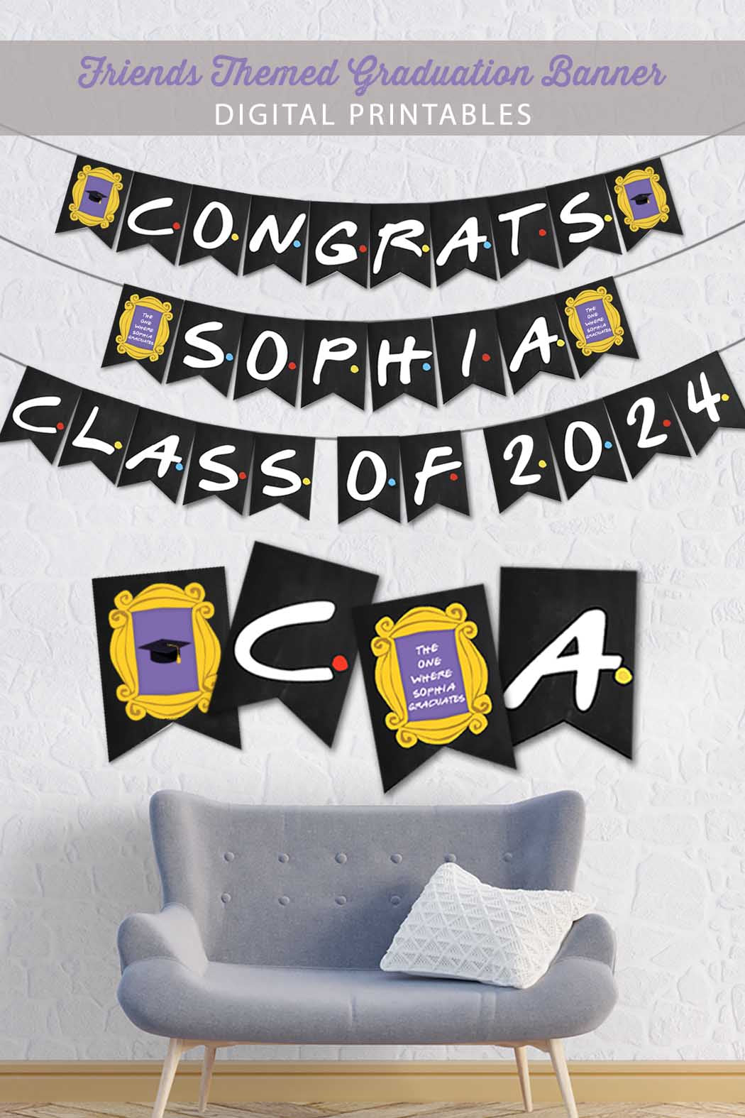 Friends TV Show Banner for Graduation Party - Congrats – Jolly Owl Designs