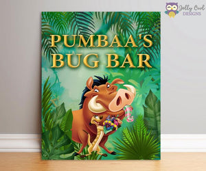 The Lion King Party Signs - Pumbaa's Bug Bar
