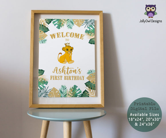 The Lion King Birthday Party Sign - Personalized Welcome Sign