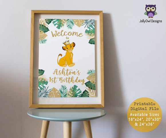 The Lion King Birthday Party Sign - Personalized Welcome Sign