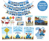 Little Blue Truck Birthday Party Bundle | Personalized Invitation, Banner, Table Signs & Centerpiece Set