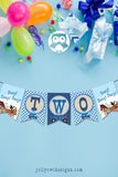 Little Blue Truck Birthday Banner - TWO